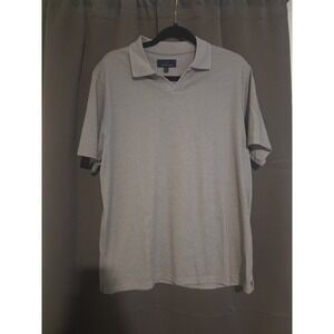 Toscano Grey Collared Polo, Men's‎ Large Shirt, Short Sleeve, Casual, Golf